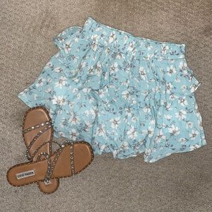 Whiteroom & Cactus Floral Mini Skirt